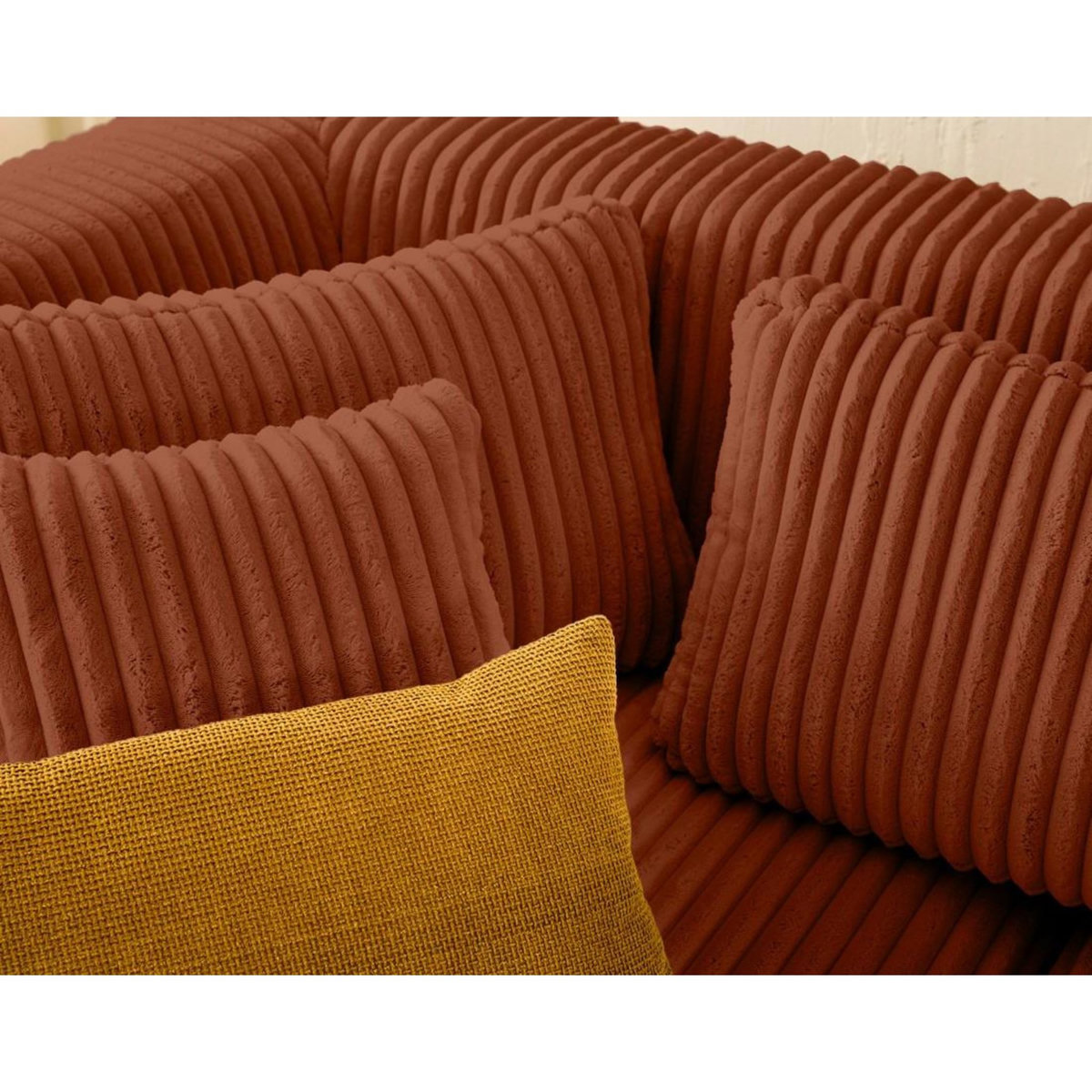 LISA DESIGN Victoire - canapé modulable d'angle gauche 4 places en velours côtelé grosses côtes