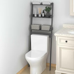 VIDAXL Etagere de toilette Gris 63,5x32x179 cm Bois de pin massif