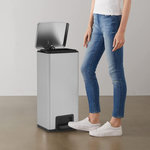 VIDAXL Poubelle a pedale anti-empreinte 30 L Argente Acier inoxydable