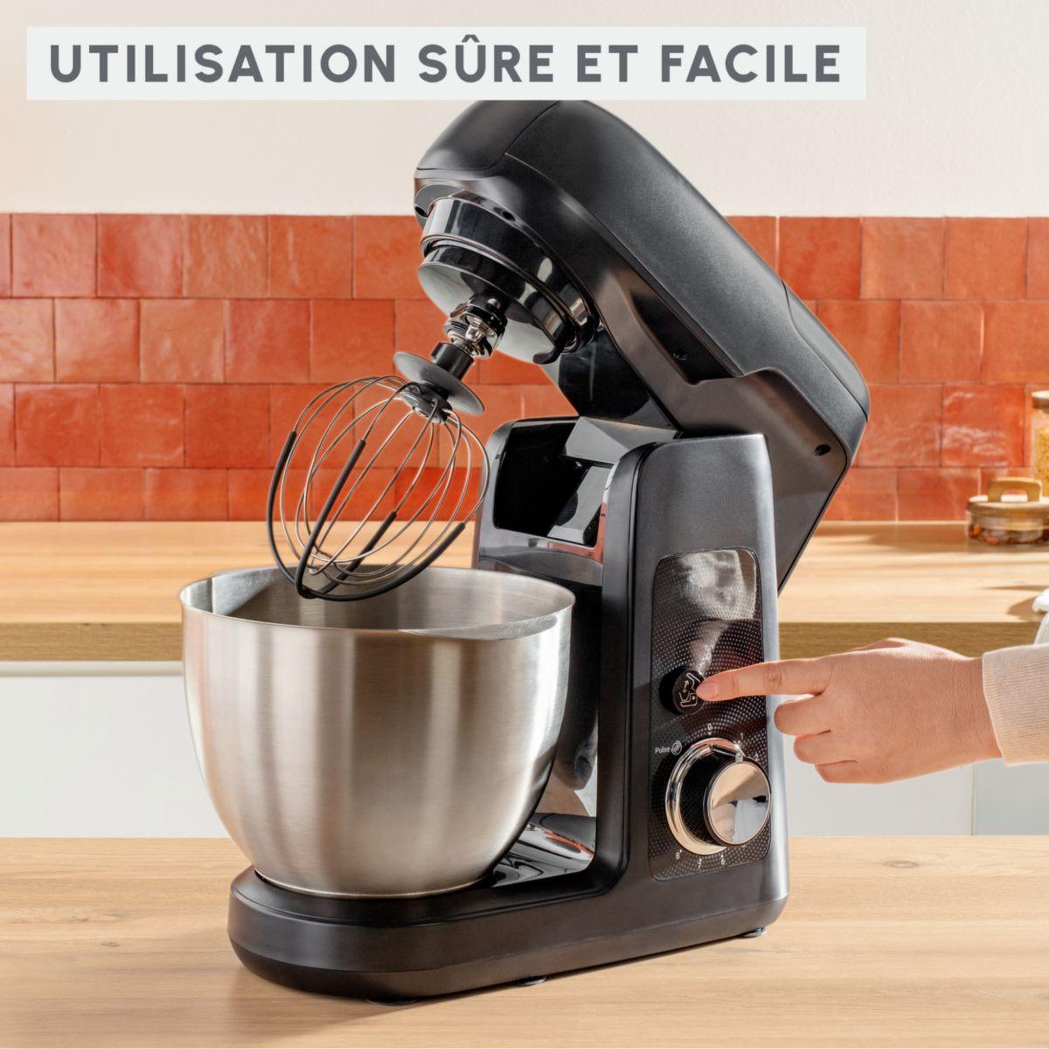 Voir la diapositive 5 : MOULINEX Robot pâtissier bake partner noir qa525810