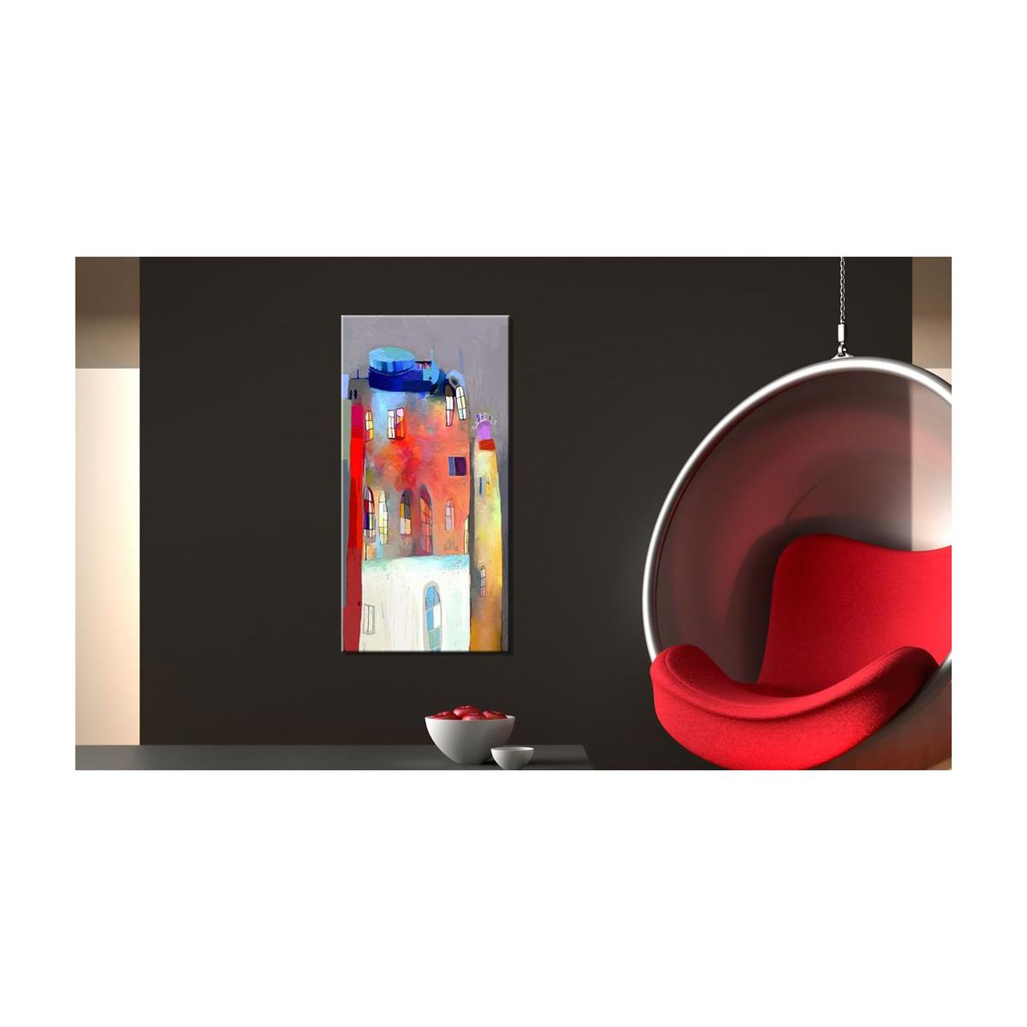 Voir la diapositive 2 : Paris Prix Tableau imprimé  maison irisée  40x80cm