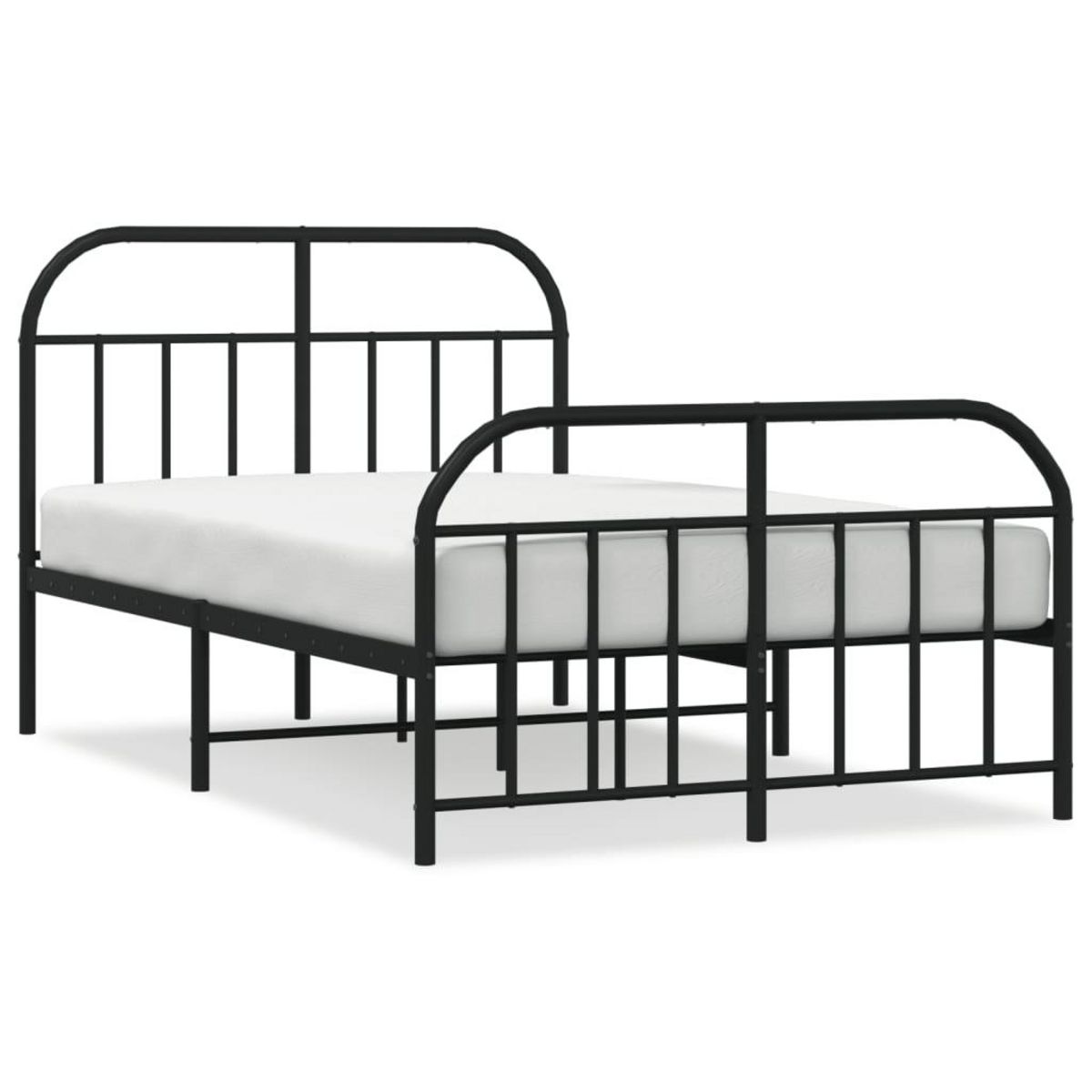 VIDAXL Cadre de lit metal sans matelas avec pied de lit noir 120x190cm