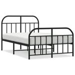 VIDAXL Cadre de lit metal sans matelas avec pied de lit noir 120x190cm