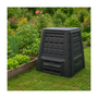 Voir la diapositive 5 : INTEC Composteur de jardin 380L Anthracite Déchets verts Couvercle et trappe d'extraction INTEC