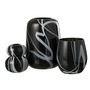 Voir la diapositive 2 : Paris Prix Vase Déco en Verre  Effet Fumé  22cm Noir