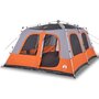 Voir la diapositive 2 : VIDAXL Tente familiale dome 10 personnes gris orange liberation rapide