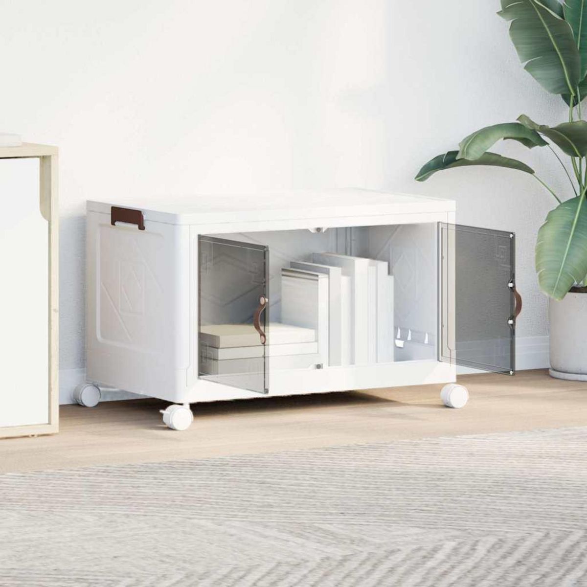 VIDAXL Boîte de rangement empilable avec roues 75 L 64x40x41 cm