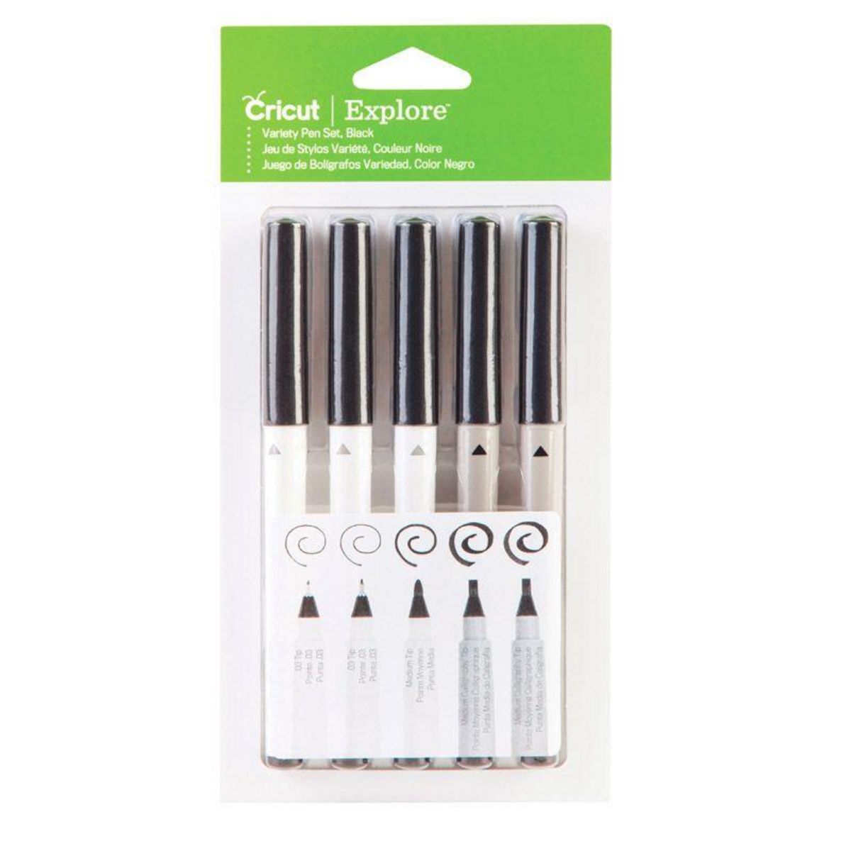 CRICUT 5 stylos noirs Cricut - pointes 0,4 à 2 mm