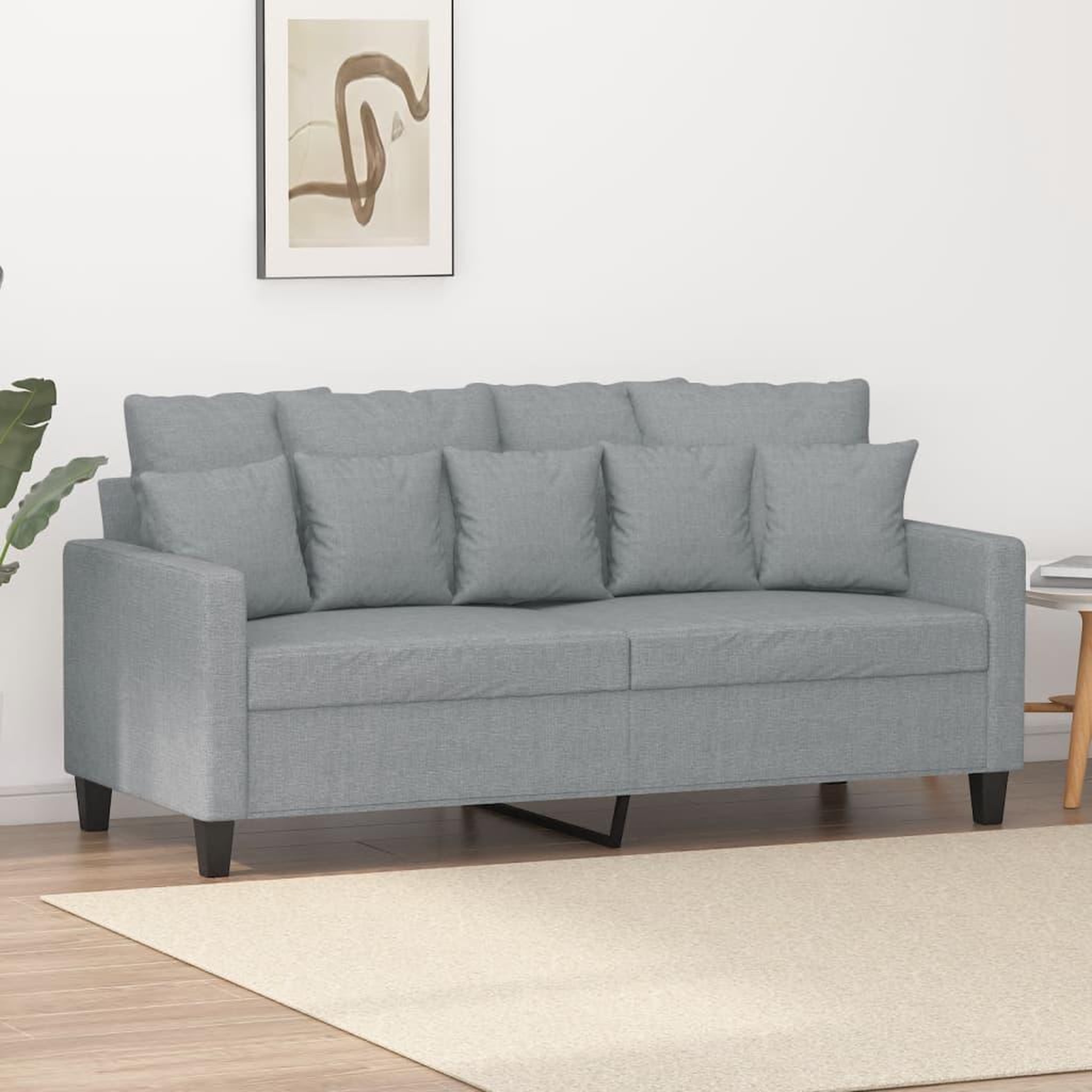 VIDAXL Canape a 2 places Gris clair 140 cm Tissu
