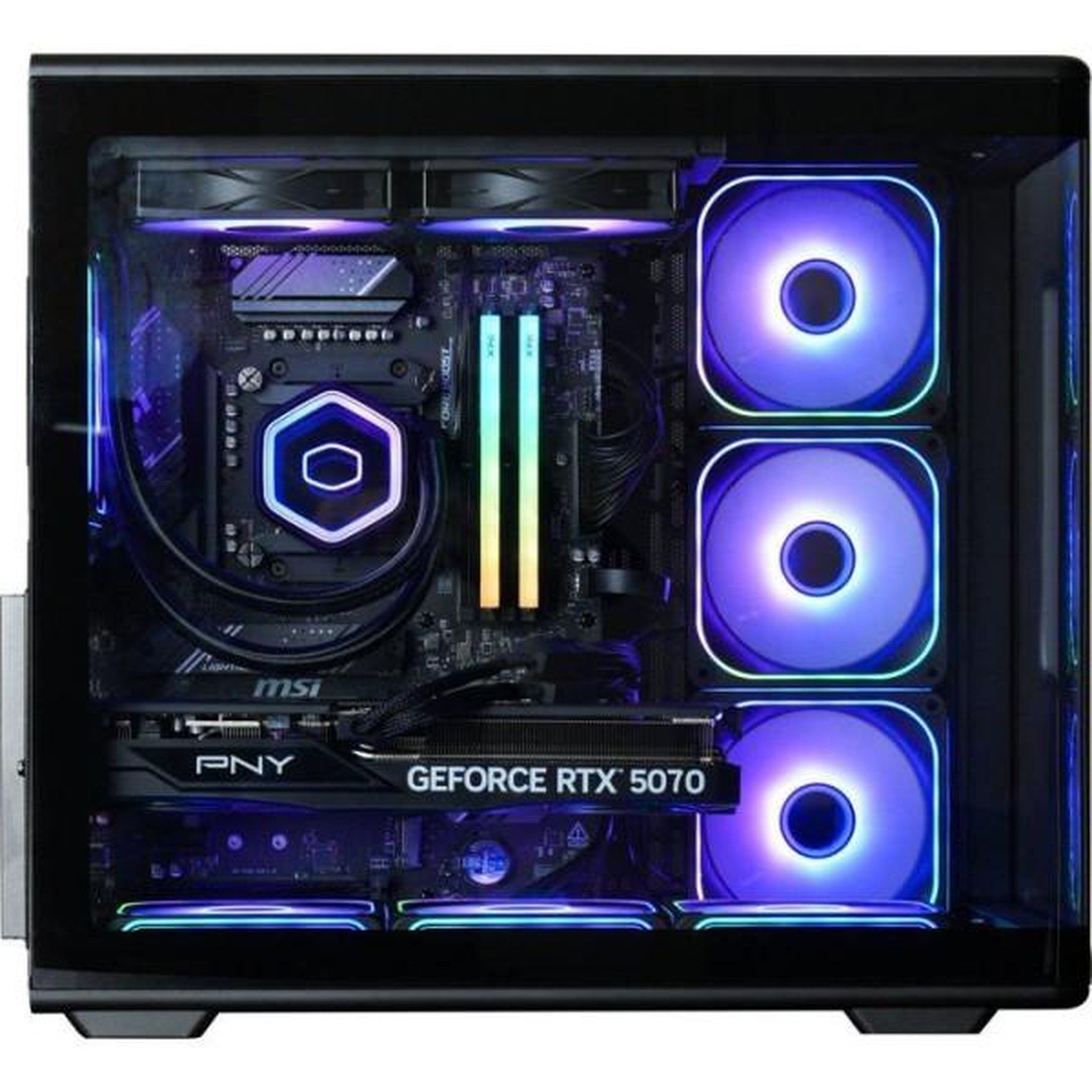 Voir la diapositive 3 : Cooler Master PC Gamer powered by COOLER MASTER - Sans Windows - AMD Ryzen 9600X - RTX 5070 12 Go - RAM 32Go DDR5 - SSD 2To