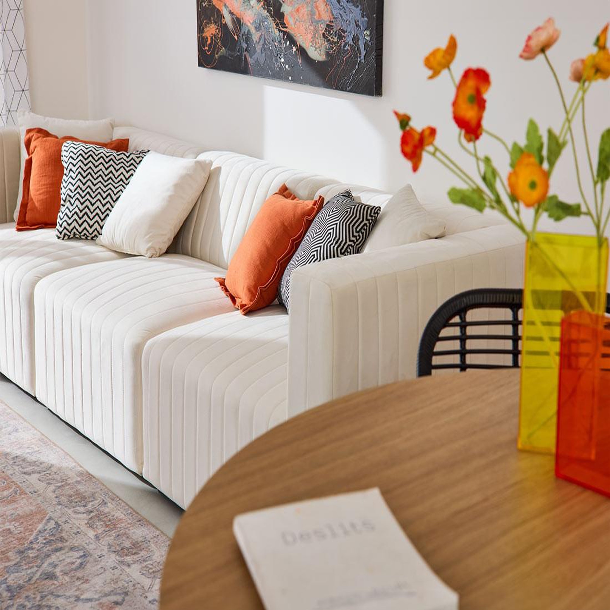 Voir la diapositive 3 : BEST MOBILIER Nova - canapé modulable 3 places - en velours