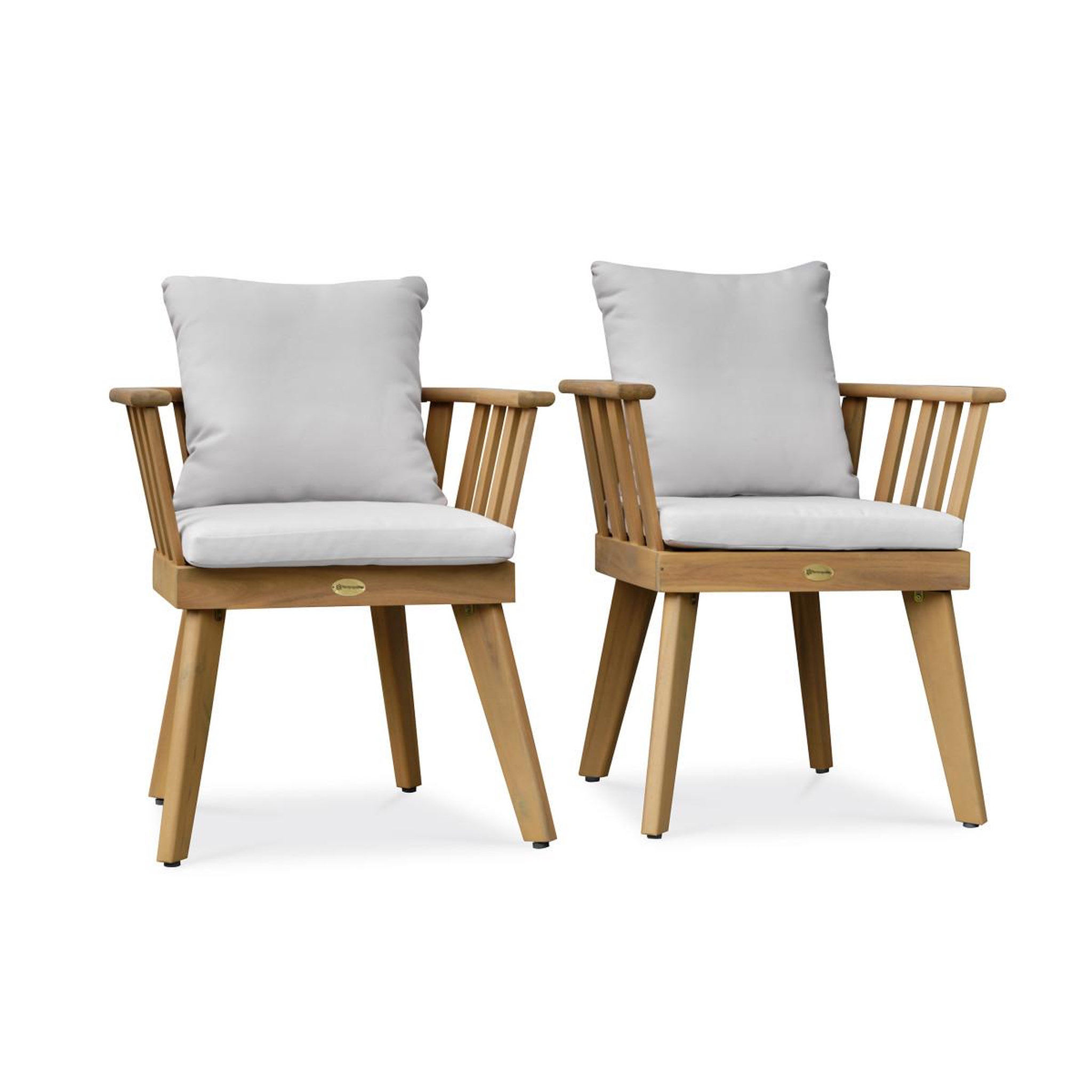 Paris Prix Lot de 2 fauteuils de jardin en bois  liso  68cm marron