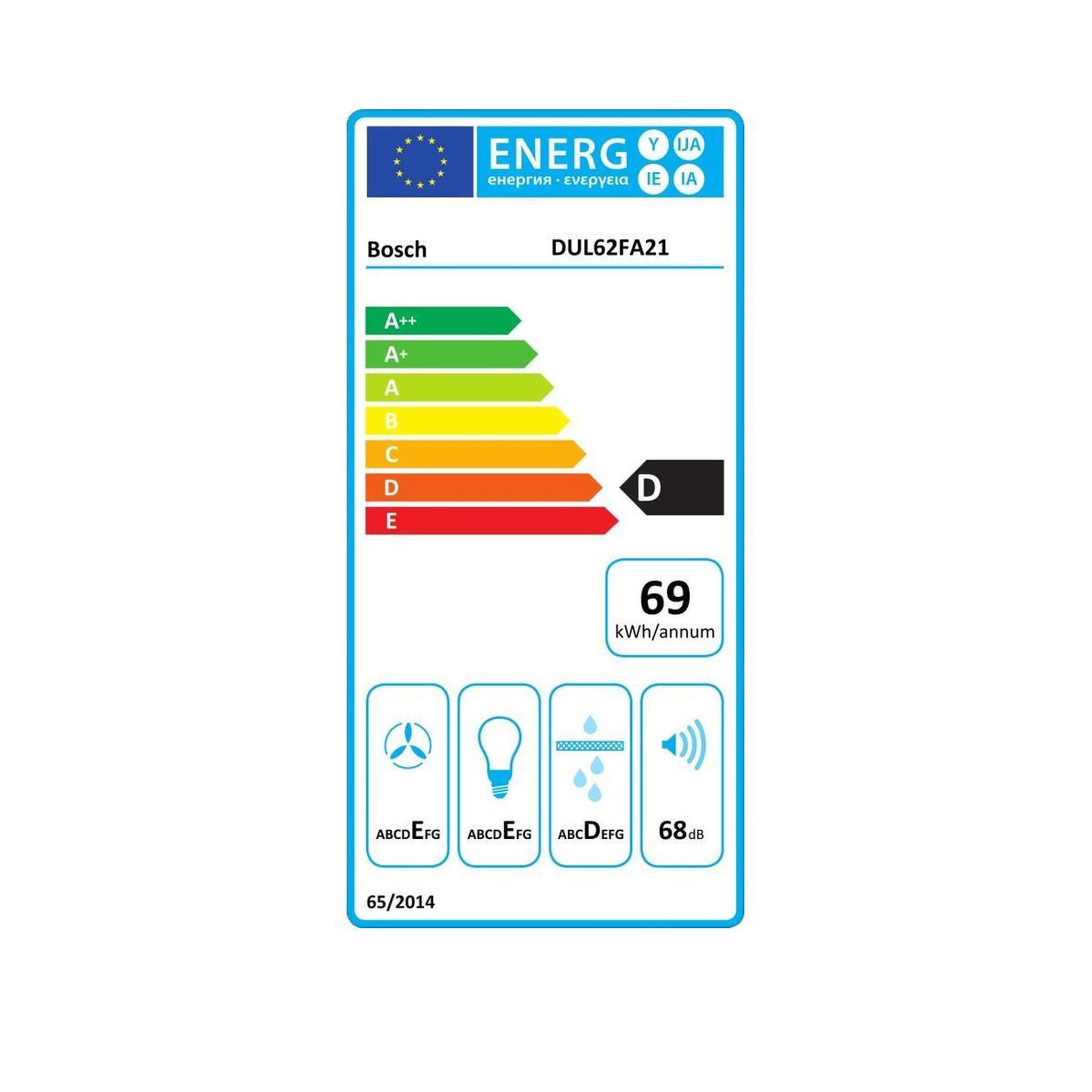 Voir la diapositive 2 : BOSCH Hotte murale dul62fa21 blanche 250m3/h