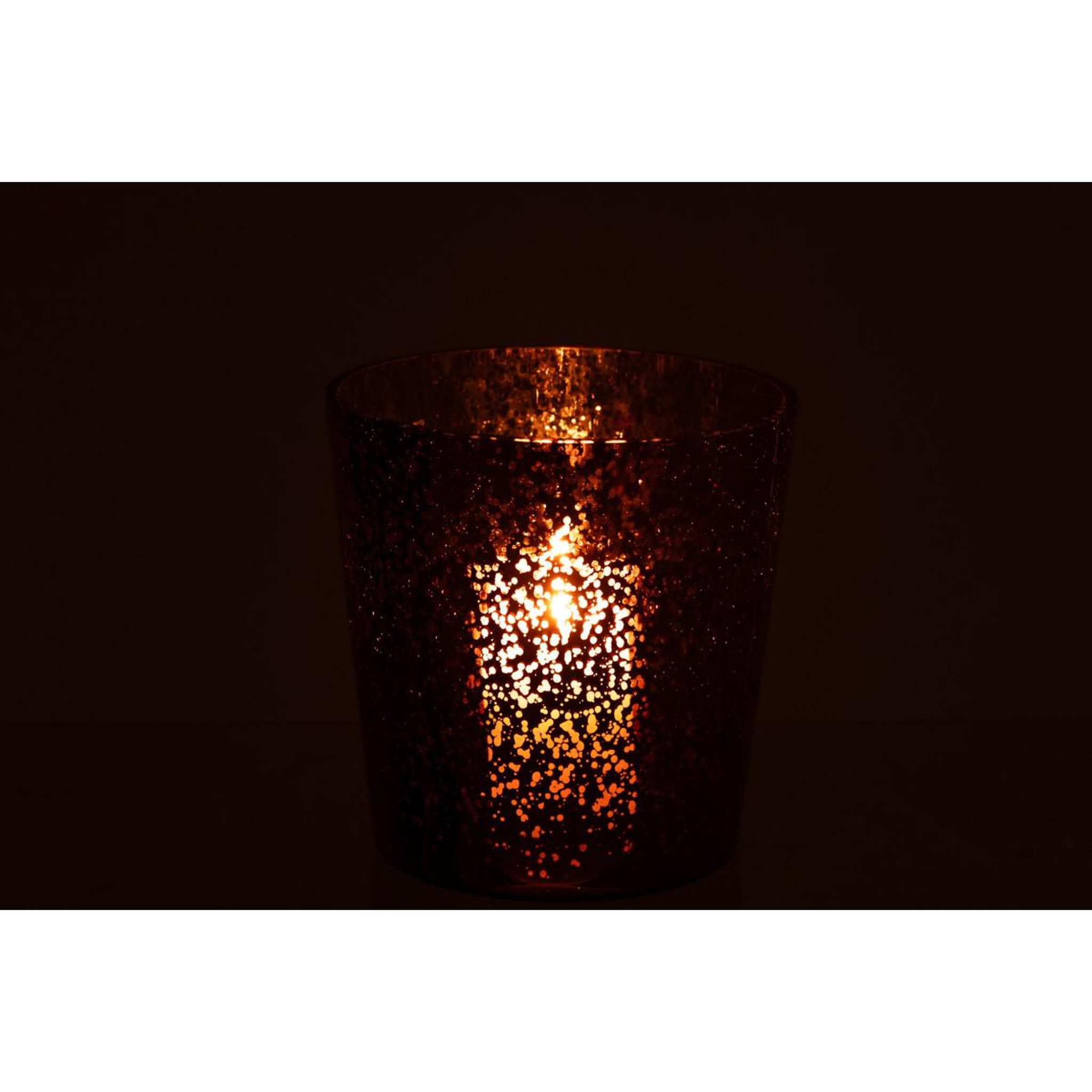 Voir la diapositive 6 : J-LINE Photophore design en verre  ember  22cm marron