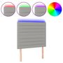 Voir la diapositive 2 : VIDAXL Tete de lit a LED Gris clair 80x5x118/128 cm Tissu
