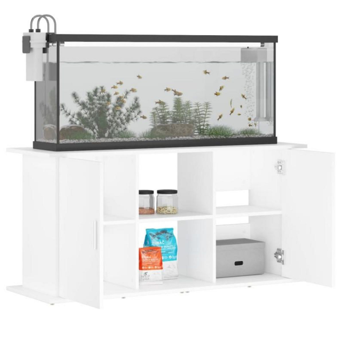 VIDAXL Support pour aquarium blanc 121x41x58 cm bois d ingénierie