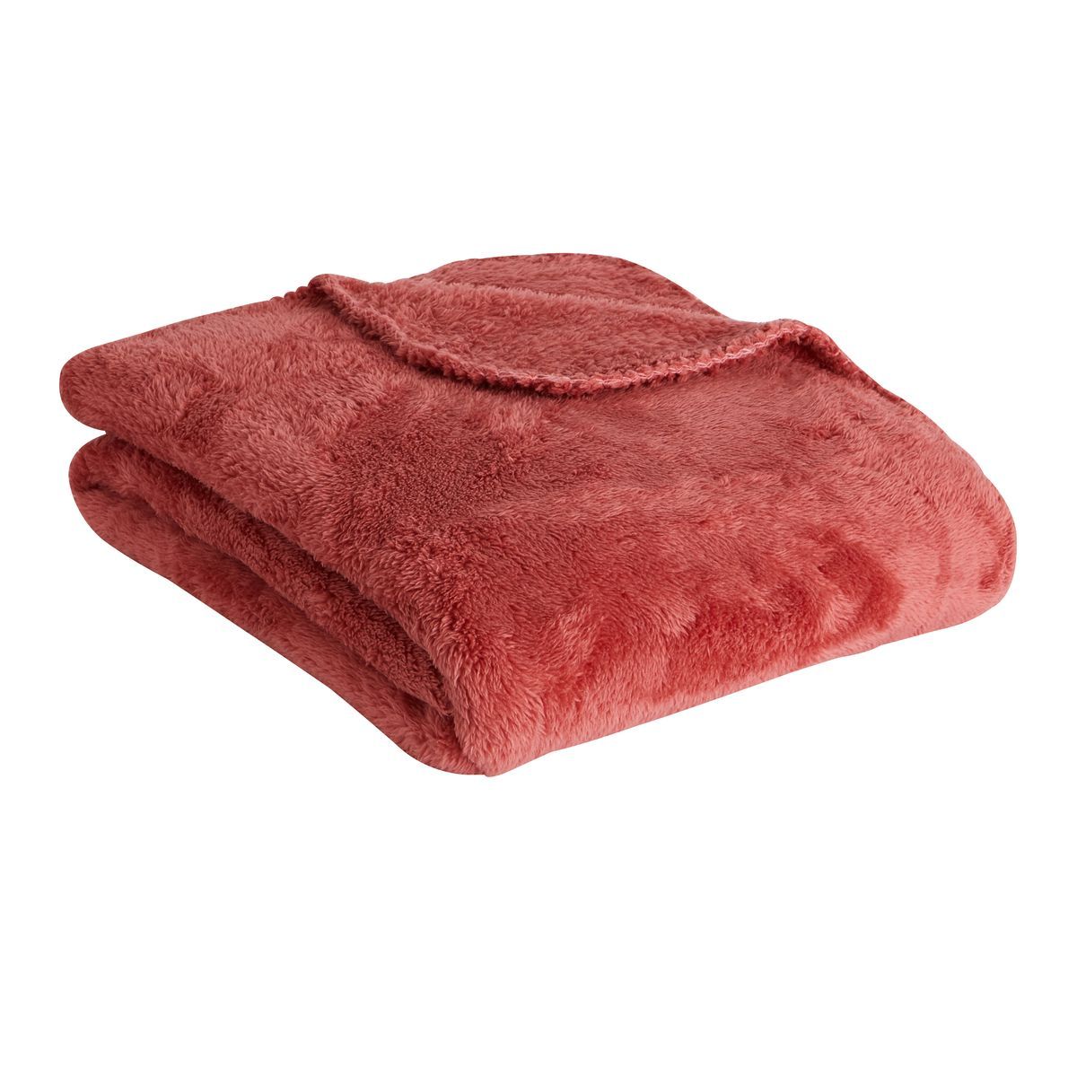 ACTUEL Plaid uni en sherpa en polyester