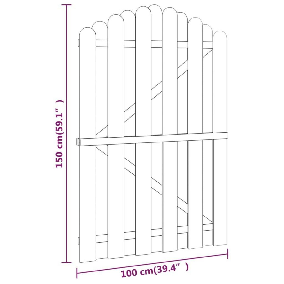VIDAXL Portail de jardin Bois de pin impregne 100x150 cm
