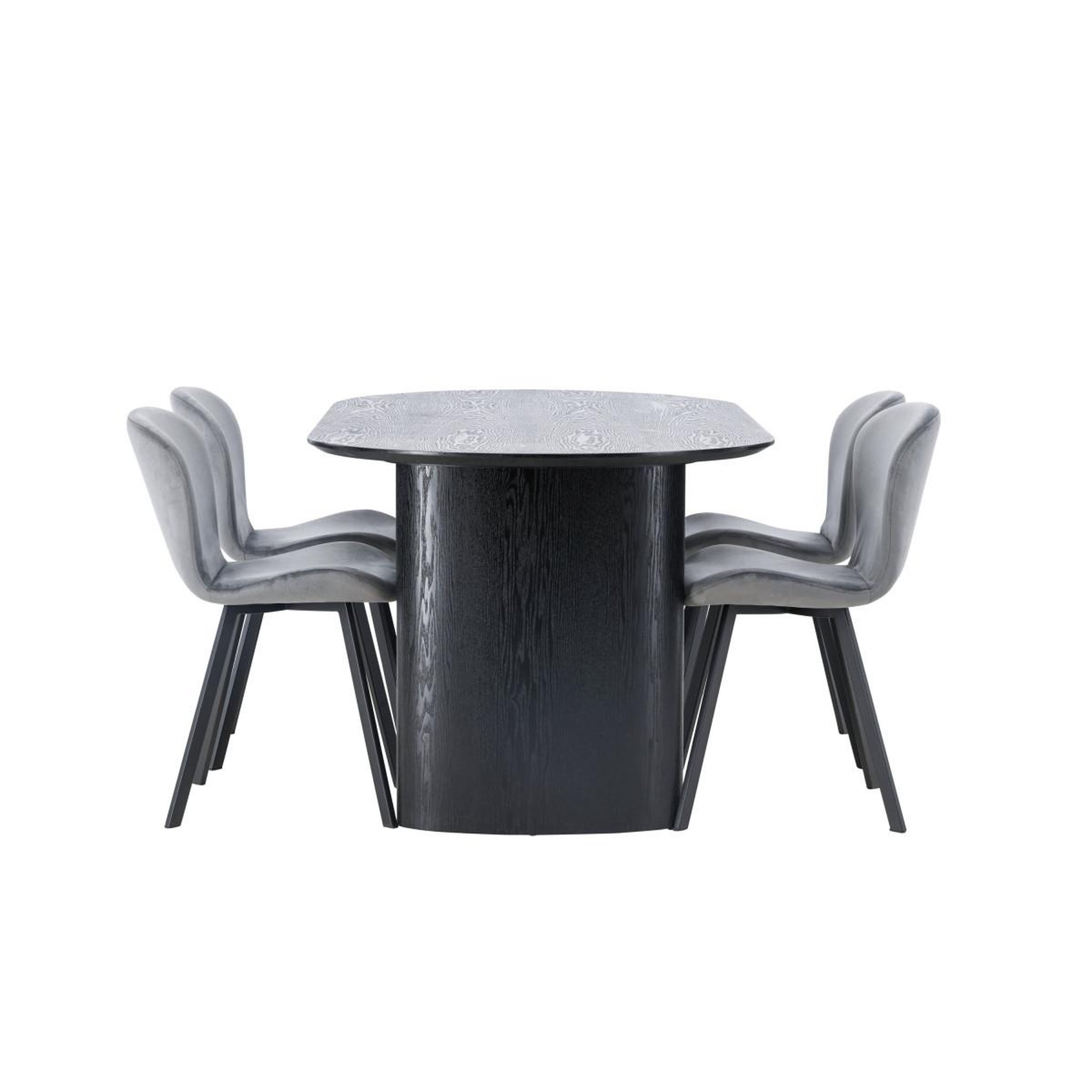 Voir la diapositive 5 : Paris Prix Ensemble table à manger & 4 chaises  isolde & lilja  180cm noir & gris
