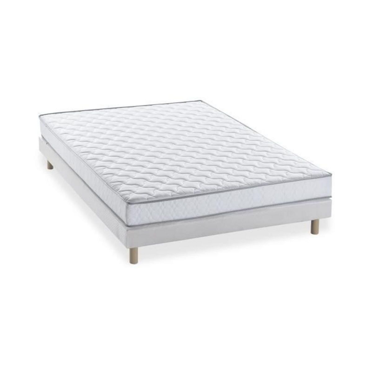 DEKO DREAM Pack pret a dormir TOP Matelas 140x190 cm + Sommier + Couette + 2 oreillers 60x60 cm -  14 cm