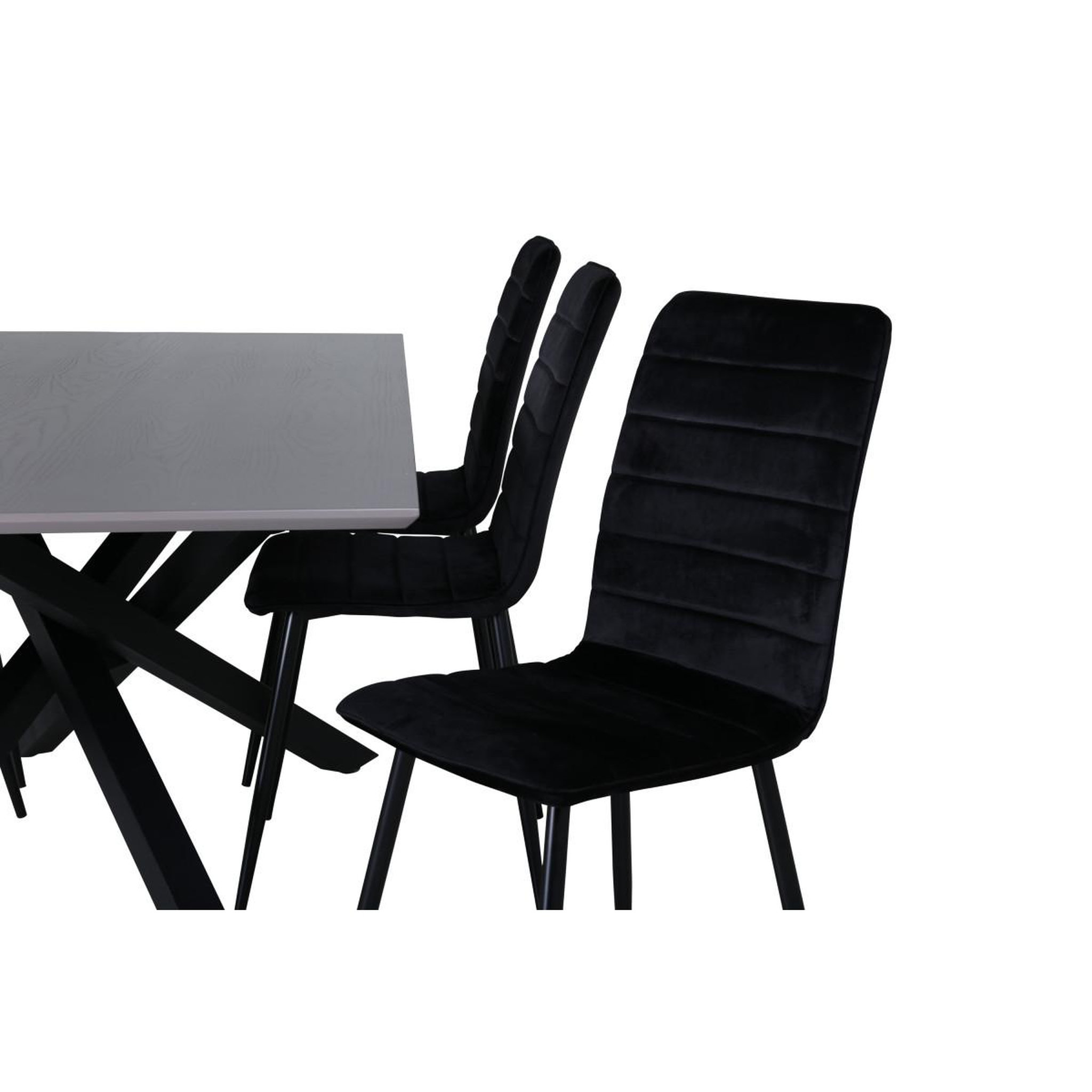 Voir la diapositive 6 : Paris Prix Ensemble table à manger & 6 chaises  piazza & windu  180cm gris & noir
