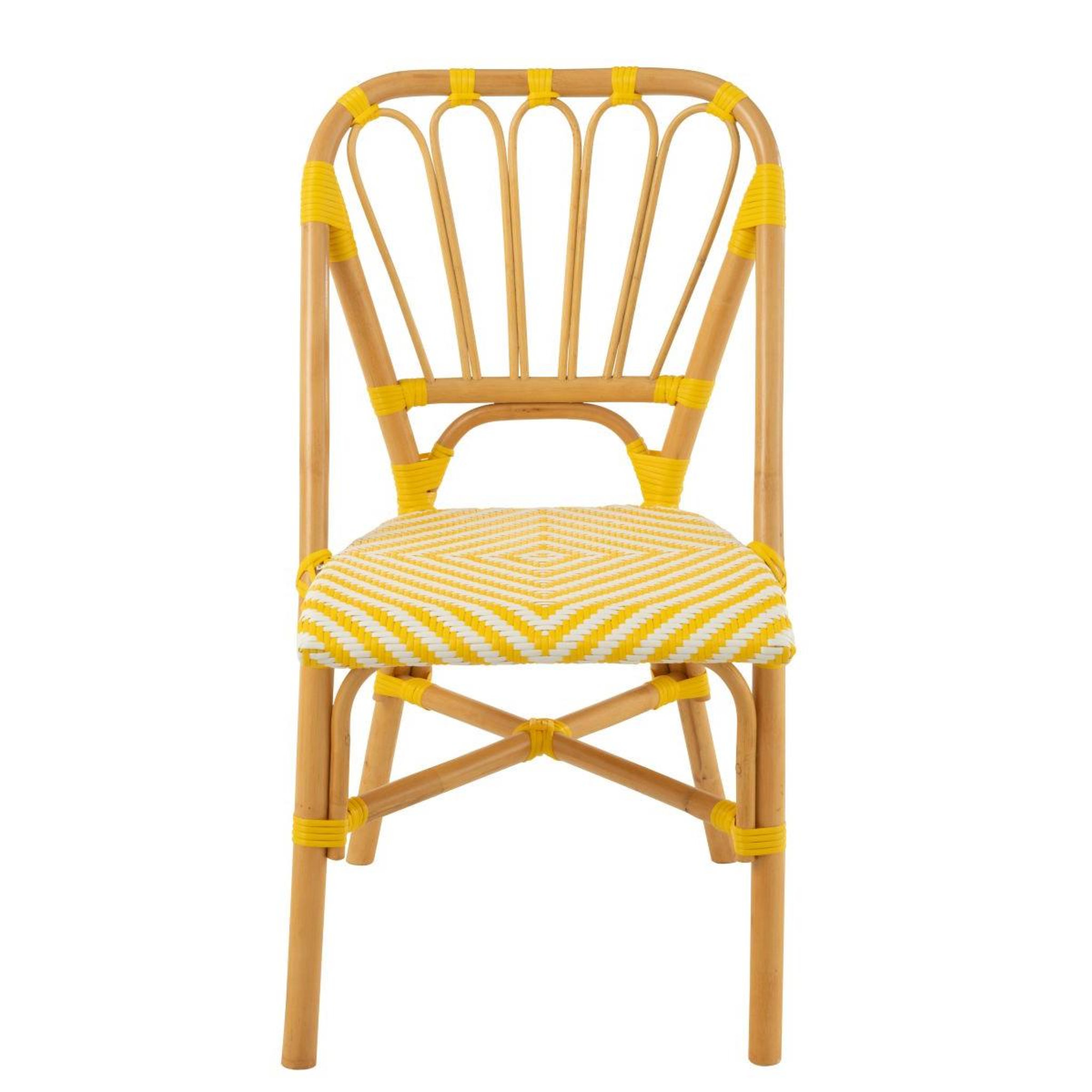 Voir la diapositive 2 : J-LINE Chaise en rotin  danial  85cm jaune