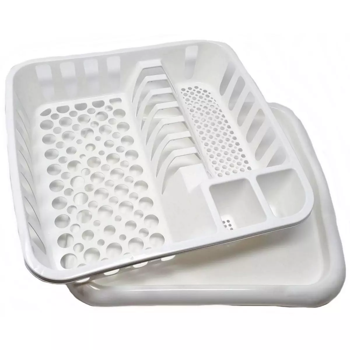  Egouttoir a vaisselle blanc 37 x 35 x 9 cm avec bac en plastique