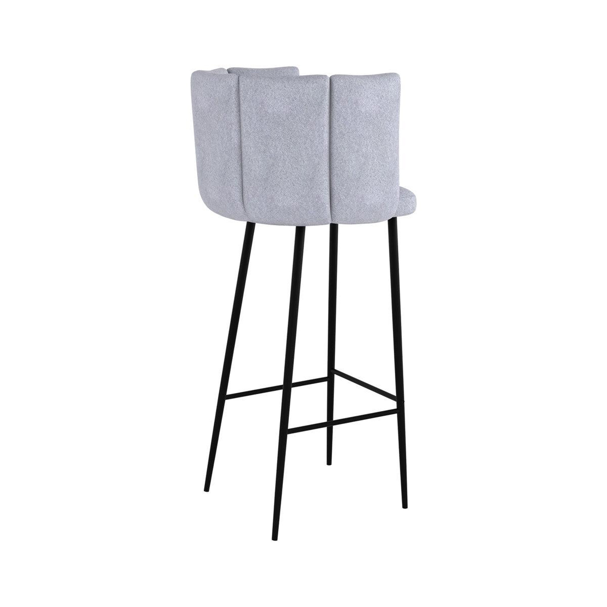 Voir la diapositive 6 : MAISON PAVANE Lot de 2 chaises de bar en tissu gris clair 75 cm-rosy