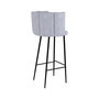 Voir la diapositive 6 : Rendez vous déco Lot de 2 chaises de bar en tissu gris clair 75 cm-Rosy
