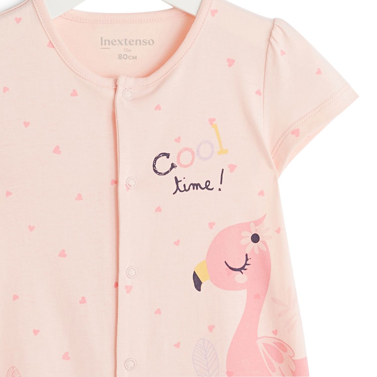 INEXTENSO Combinaison courte flamant rose bébé fille