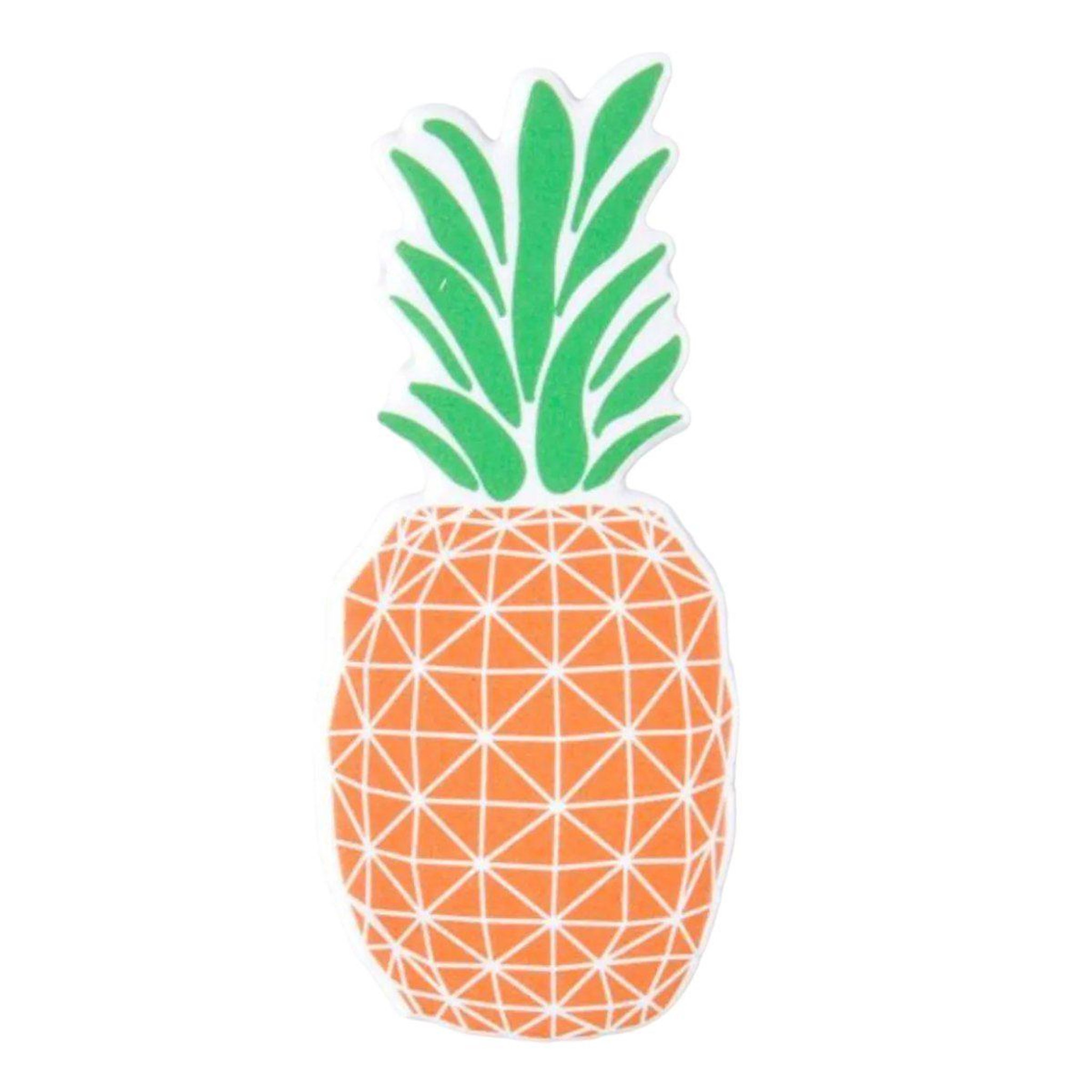 HOMEA Sticker puffy  ananas  10cm orange & vert
