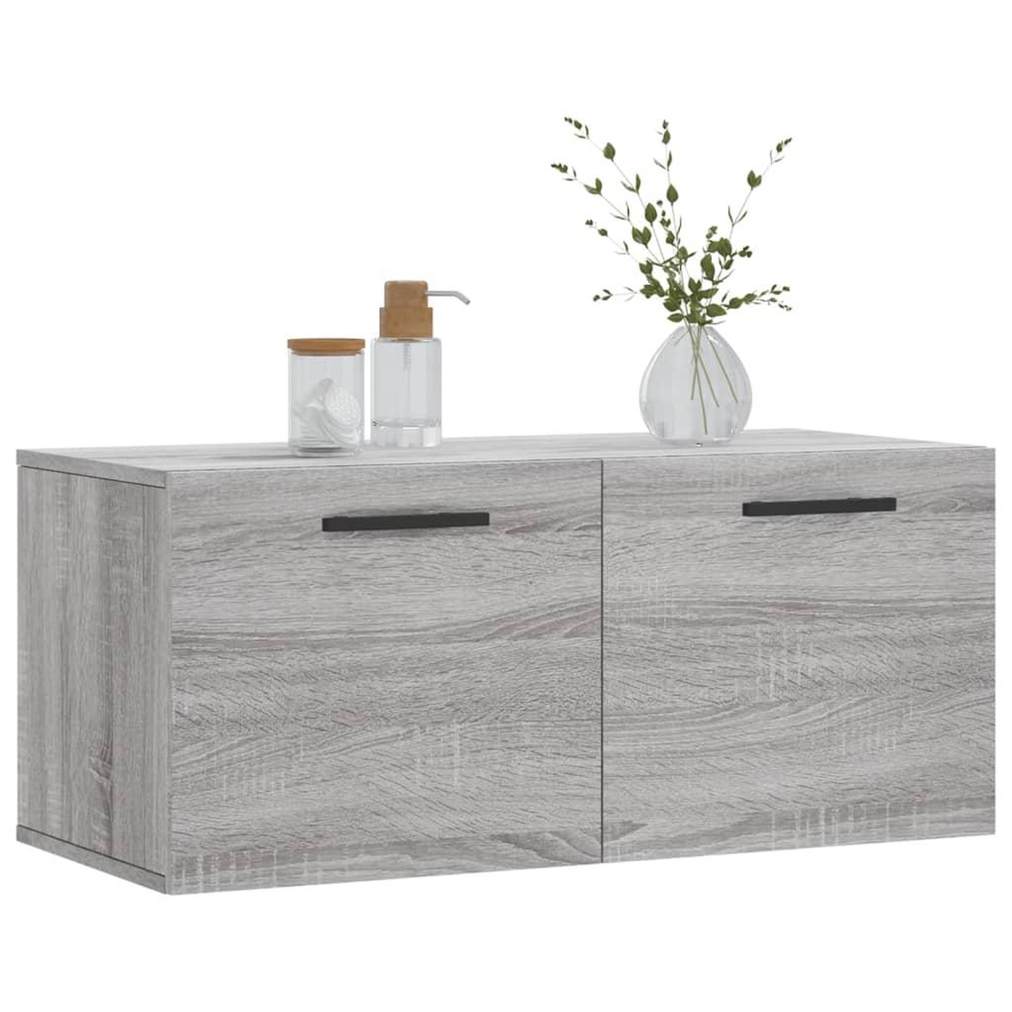 Voir la diapositive 3 : VIDAXL Armoire murale sonoma gris 80x36,5x35 cm bois d'ingenierie