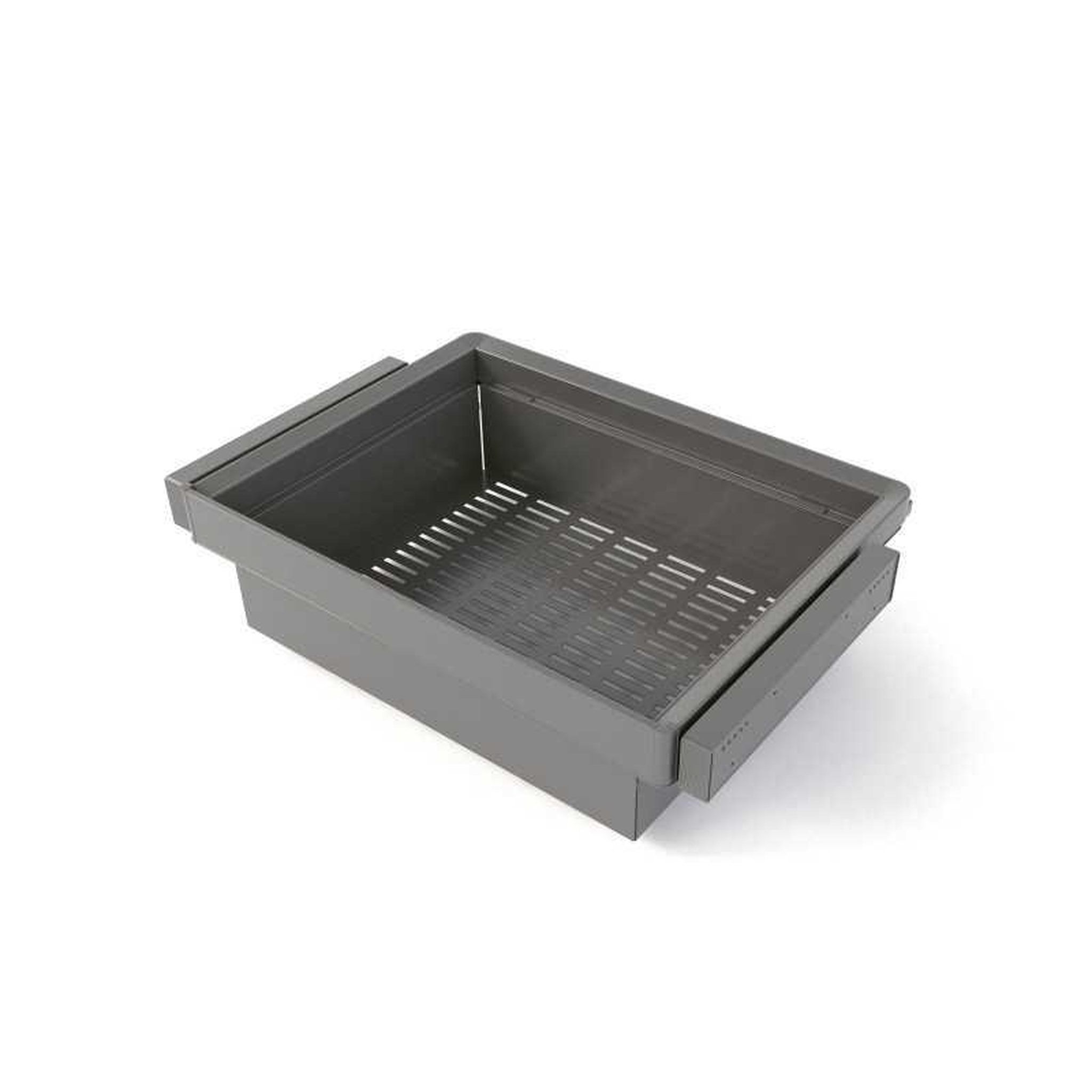 EMUCA SRL Kit panier coulissant 70 cm titane metal quartz, glissières à fermeture douce, extension totale, charge jusqu'à 30 kg