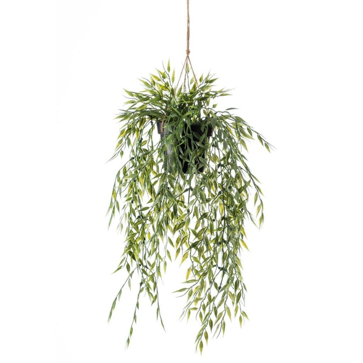 EMERALD Emerald Buisson suspendu de bambou artificiel en pot 50 cm