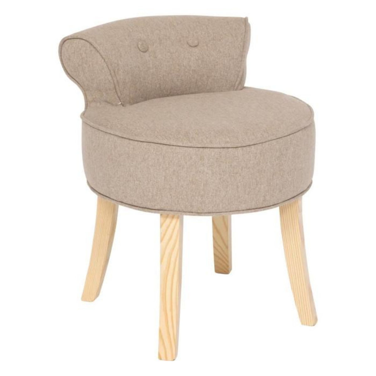 ATMOSPHERA Tabouret d'Appoint en Tissu  Firmin  58cm Beige