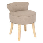 ATMOSPHERA Tabouret d'Appoint en Tissu  Firmin  58cm Beige