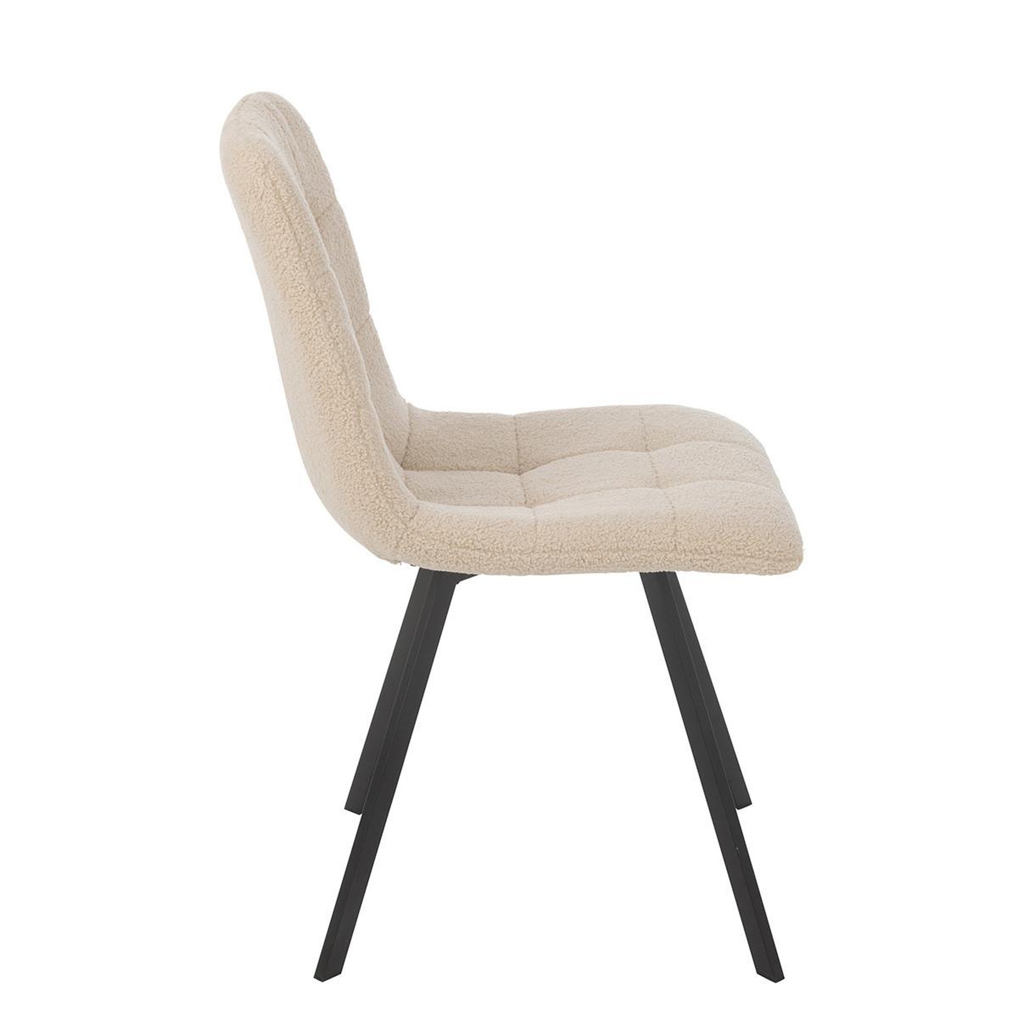 Voir la diapositive 3 : J-LINE Chaise matelassée bouclette  clark  85cm blanc