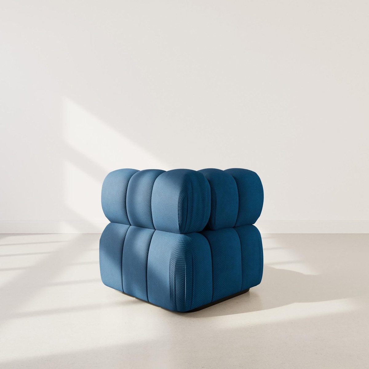 LISA DESIGN Ruby - module d'assise d'angle gauche en velours texturé