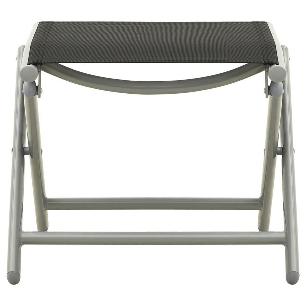 VIDAXL Repose-pied pliable noir et argente textilene et aluminium