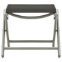 Voir la diapositive 2 : VIDAXL Repose-pied pliable noir et argente textilene et aluminium