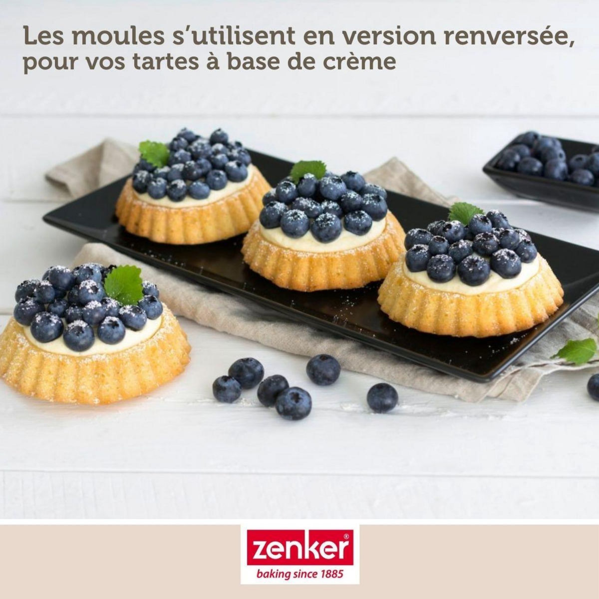 ZENKER Lot de 6 moules à tartelettes 10 cm Zenker Black Metallic
