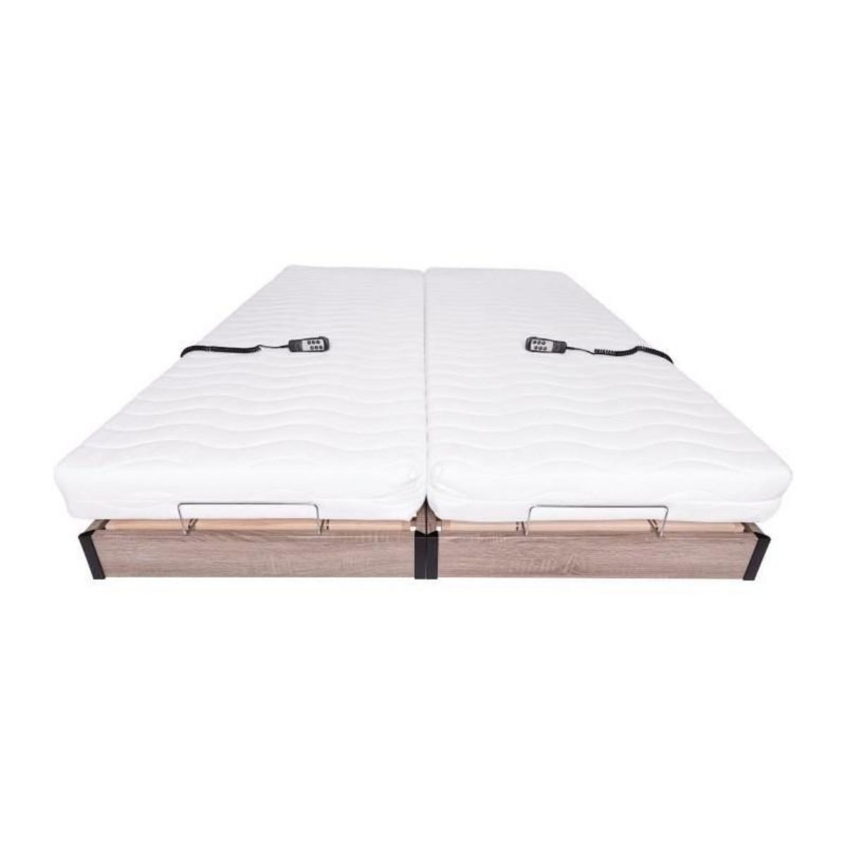 WEBED Ensemble relaxation matelas + sommiers électriques 2x80x200 - Mousse - Ferme - TALCA Fabrication française