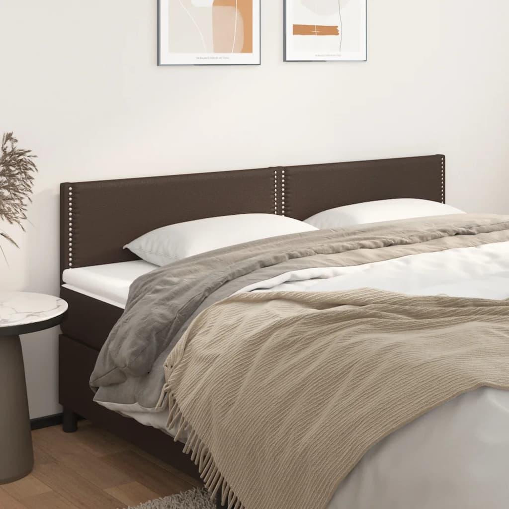Voir la diapositive 1 : VIDAXL Tetes de lit 2 pcs Marron 90x5x78/88 cm Similicuir