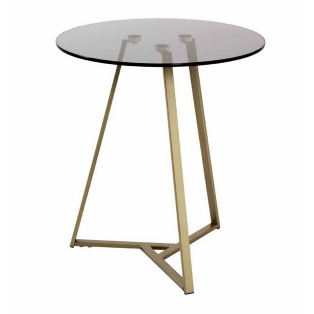 Paris Prix Table d'Appoint en Verre  Safia  50cm Or
