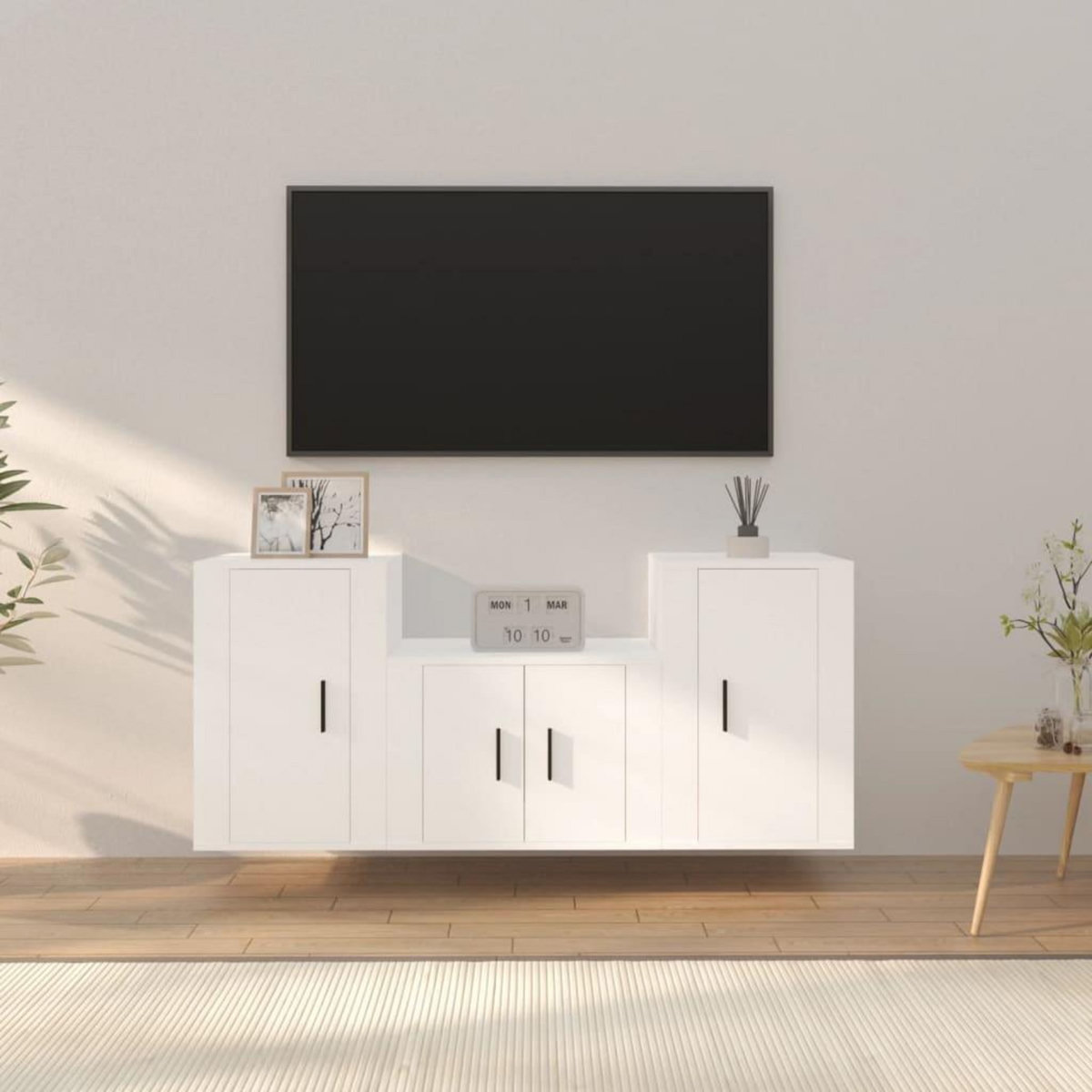 VIDAXL Ensemble de meubles TV 3 pcs Blanc Bois d'ingenierie