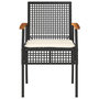Voir la diapositive 4 : VIDAXL Chaises de jardin coussins lot de 4 noir resine tressee acacia