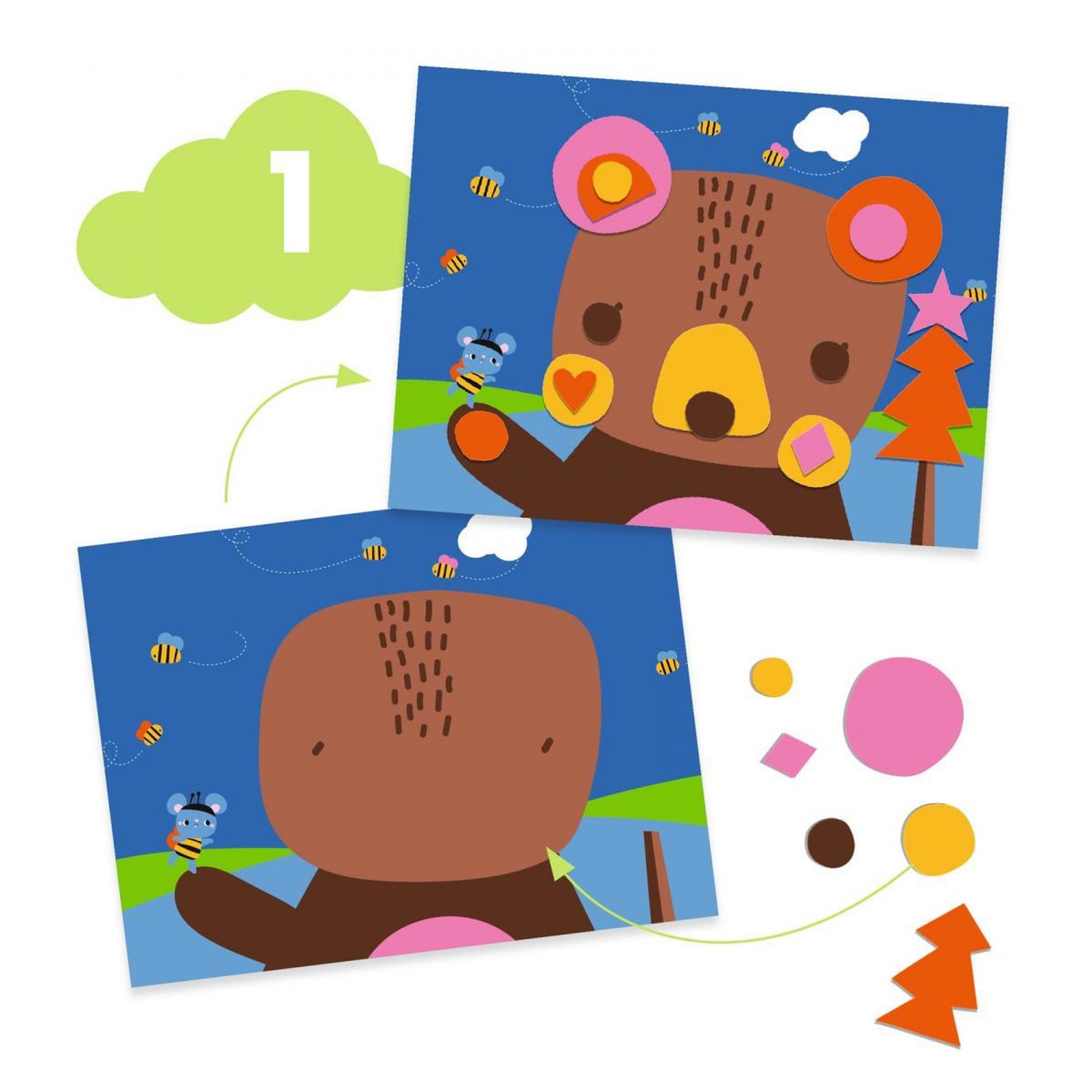 Voir la diapositive 2 : Djeco La souris et ses amis coffret multiactivites