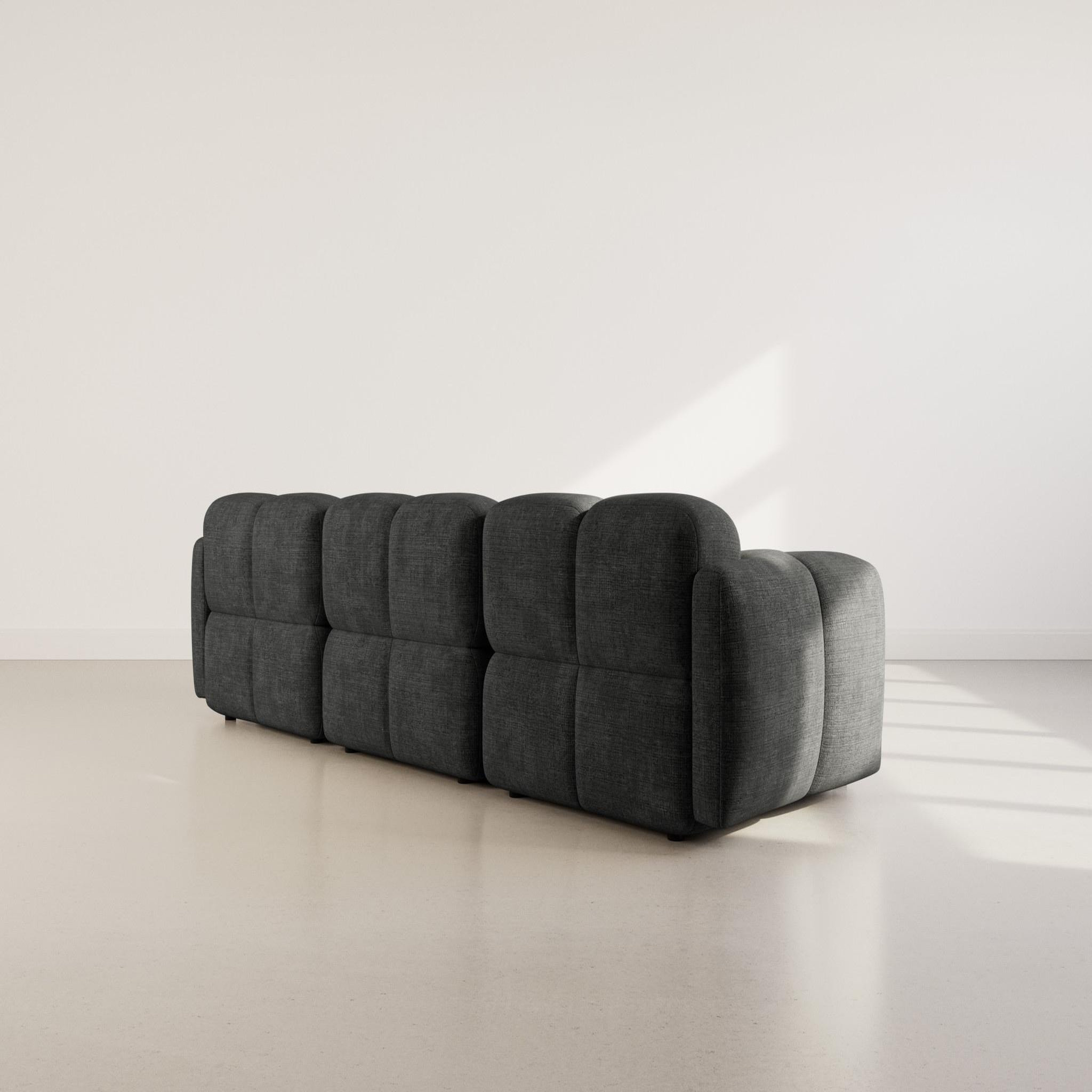 Voir la diapositive 5 : BEST MOBILIER Grace - canapé modulable 3 places en velours texturé