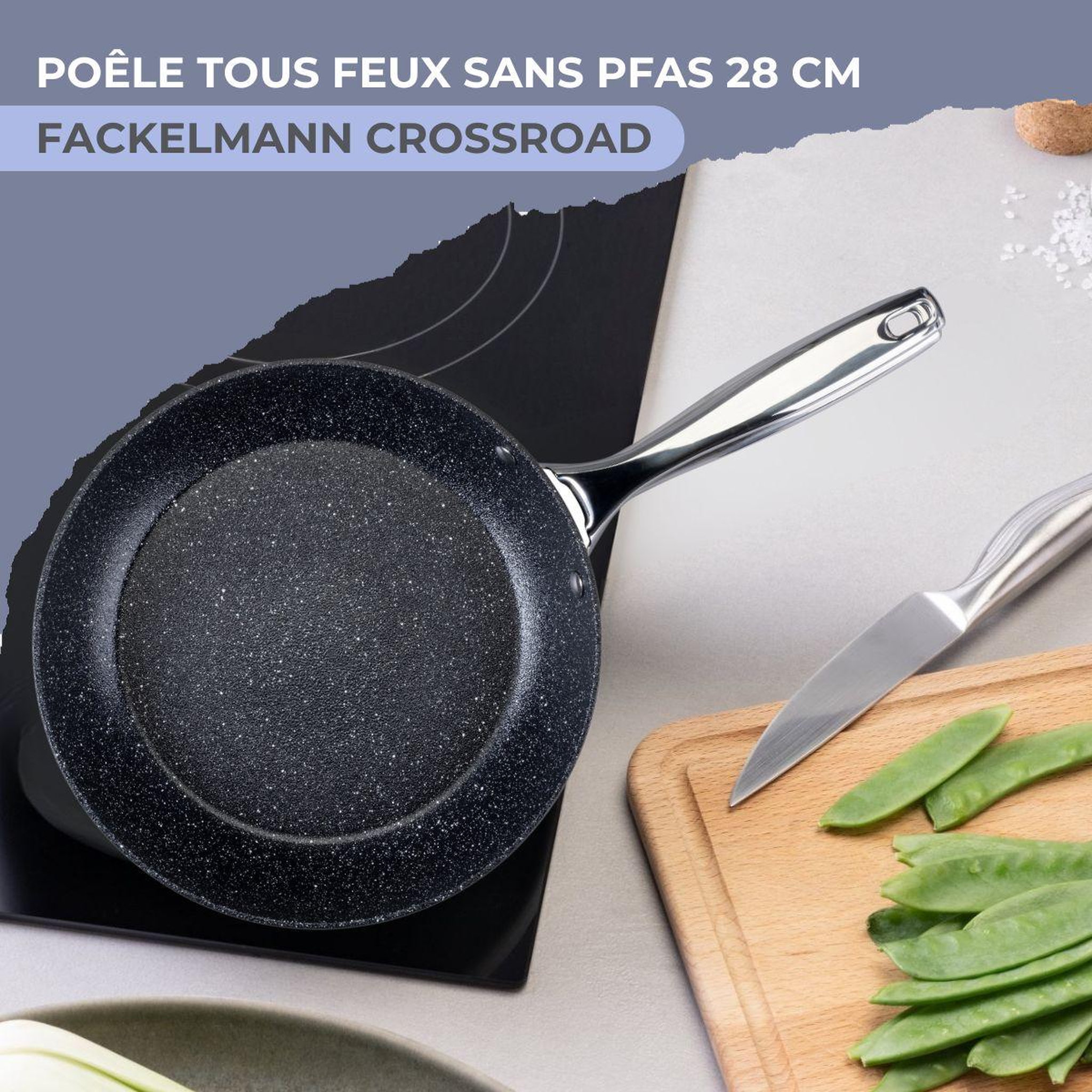 Voir la diapositive 2 : Fackelmann Poêle 28 cm fonte aluminium revêtement antiadhésif céramique sans pfas fackelmann