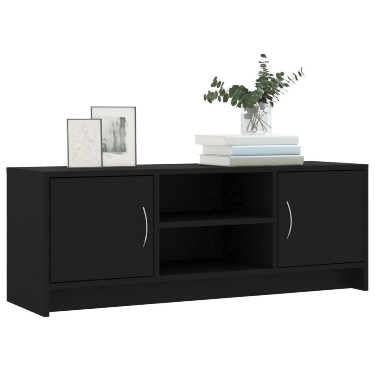 VIDAXL Meuble TV noir 102x30x37,5 cm bois d'ingenierie